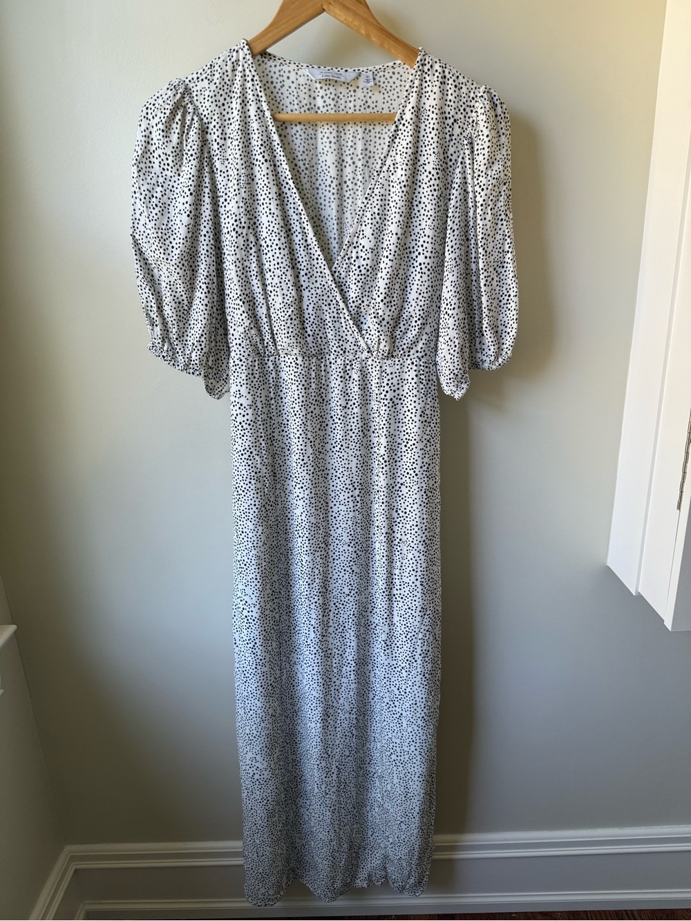 & OTHER STORIES Dress Midi Polka Dot Cottagecore French Girl Puff Sleeve 4